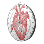 Rotes antikes anatomisches Herz Dartscheibe (Vorderseite rechts)