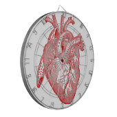 Rotes antikes anatomisches Herz Dartscheibe (Vorderseite Links)