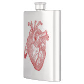 Rotes antikes anatomisches Herz Flachmann (Links)