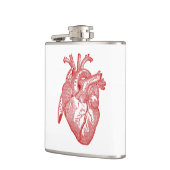 Rotes antikes anatomisches Herz Flachmann (Links)
