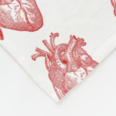 Rotes antikes anatomisches Herz Fleecedecke (Ecke)