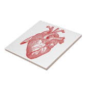 Rotes antikes anatomisches Herz Fliese (Seite)