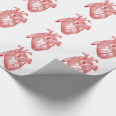 Rotes antikes anatomisches Herz Geschenkpapier (Ecke)