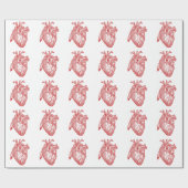 Rotes antikes anatomisches Herz Geschenkpapier (Flach)