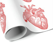 Rotes antikes anatomisches Herz Geschenkpapier (Rolleneckpunkt)