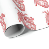 Rotes antikes anatomisches Herz Geschenkpapier (Rolleneckpunkt)