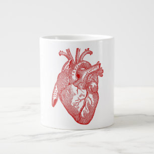 Rotes antikes anatomisches Herz Jumbo-Tasse