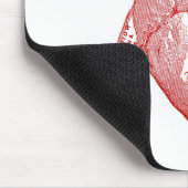 Rotes antikes anatomisches Herz Mousepad (Ecke)