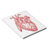 Rotes antikes anatomisches Herz Notizblock (angewinkelt)