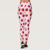 Rotes Apfel-Aquarellmuster-Halstuch Leggings (Rückseite)