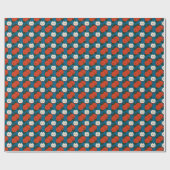 Rotes Apfel Blau Geschenkpapier (Flach)