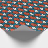 Rotes Apfel Blau Geschenkpapier (Ecke)