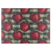 Rotes Apfel-Grün kariert Schneidebrett (Vorderseite)