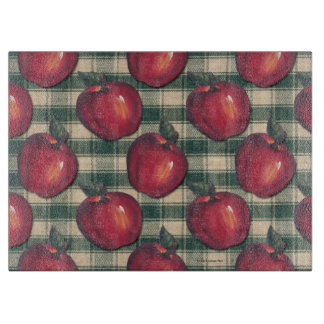 Rotes Apfel-Grün kariert Schneidebrett