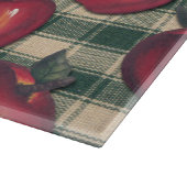 Rotes Apfel-Grün kariert Schneidebrett (Ecke)