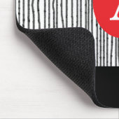 Rotes Apfel-Monogramm Mousepad (Ecke)