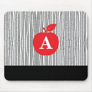 Rotes Apfel-Monogramm Mousepad