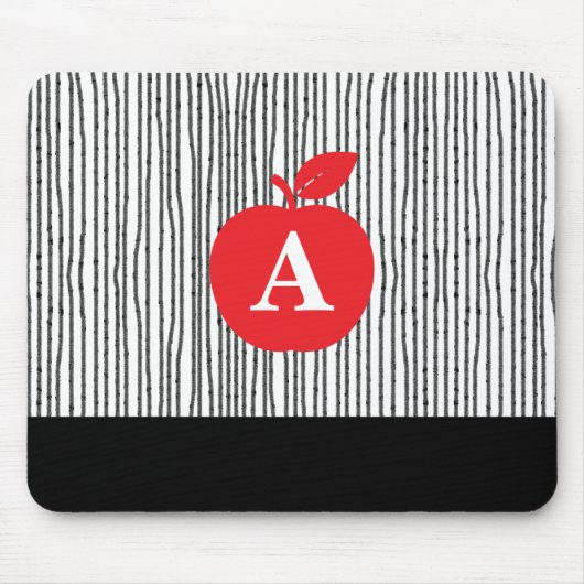Rotes Apfel-Monogramm Mousepad (Vorne)