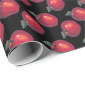 Rotes Apfel-Schwarzes Geschenkpapier (Rolleneckpunkt)