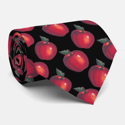 Rotes Apfel-Schwarzes Krawatte (Gerollt)