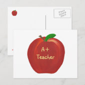 Rotes Apfelbild, Postkarten für Lehrer (Vorne/Hinten)