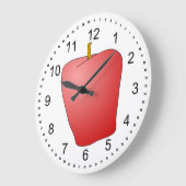 Rotes Apfelfrucht Große Wanduhr (Winkel)