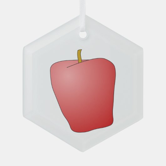 Rotes Apfelfrucht Ornament Aus Glas (Vorderseite)