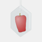 Rotes Apfelfrucht Ornament Aus Glas (Vorderseite Links)