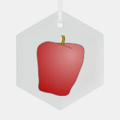 Rotes Apfelfrucht Ornament Aus Glas (Rückseite)