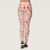 Rotes Apfelscheibenmuster Leggings (Rückseite)