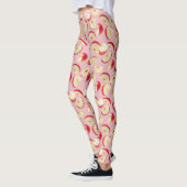 Rotes Apfelscheibenmuster Leggings (Links)