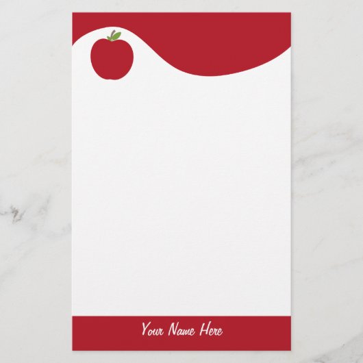 Rotes Apple-Briefpapier Briefpapier (Vorderseite)