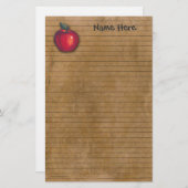 Rotes Apple Brown Briefpapier (Vorne/Hinten)