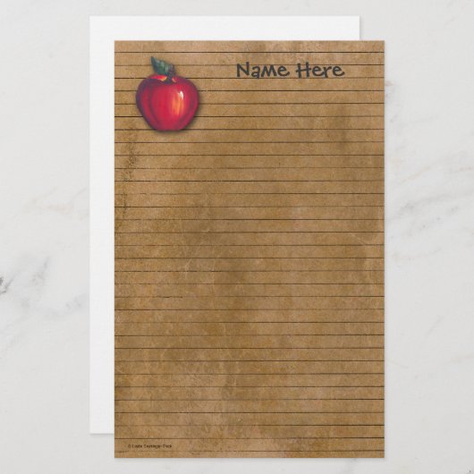 Rotes Apple Brown Briefpapier (Vorne/Hinten)