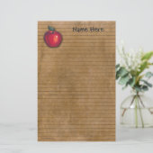 Rotes Apple Brown Briefpapier (Stehend Vorderseite)