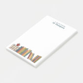 Rotes Apple Bücherregal Personalisierter Lehrer Post-it Klebezettel (angewinkelt)