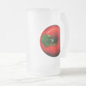 Rotes Apple entwerfen Mattglas Bierglas (VorderseiteRechts)