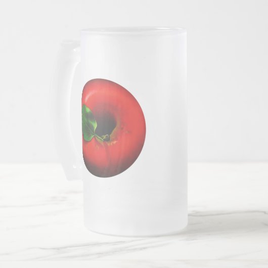 Rotes Apple entwerfen Mattglas Bierglas (Vorderseite Links)