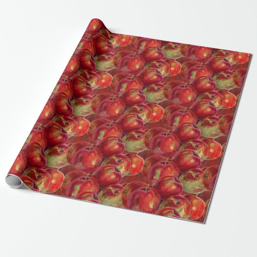 Rotes Apple ernten Geschenkpapier (Ungerollt)