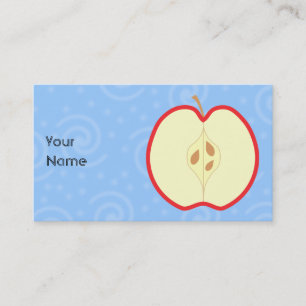 Rotes Apple halb. Strudel-Muster-Hintergrund Visitenkarte