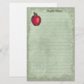 Rotes Apple hellgrün Briefpapier (Vorne/Hinten)