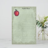 Rotes Apple hellgrün Briefpapier (Stehend Vorderseite)