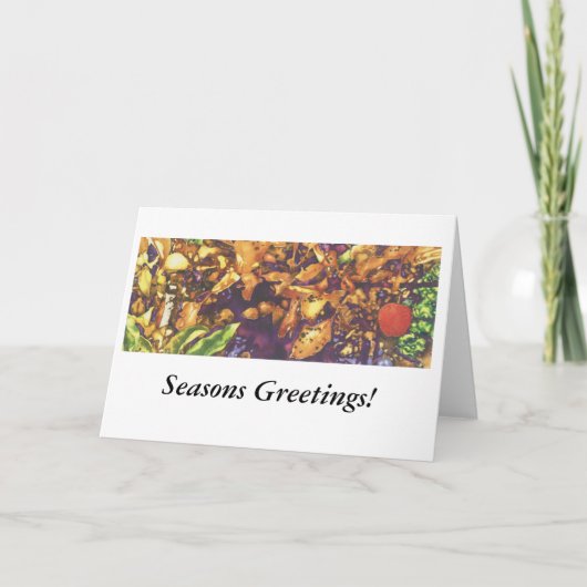 Rotes Apple im Garten Feiertagskarte (Vorderseite)