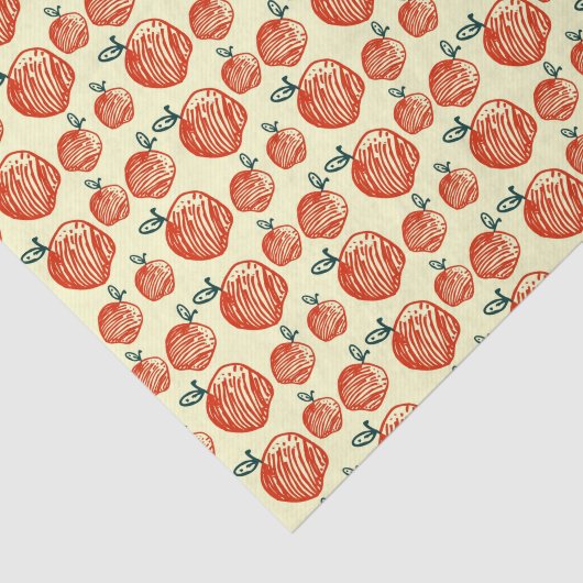 Rotes Apple kritzeln Muster Seidenpapier (Ausschnitt)