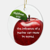 Rotes Apple-Lehrer-Anerkennungs-Geschenk Keramik Ornament (Links)