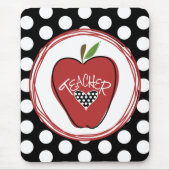 Rotes Apple u. Tupfen-Lehrer Mousepad (Vorne)