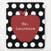 Rotes Apple u. Tupfen-Lehrer Mousepad (Vorne)