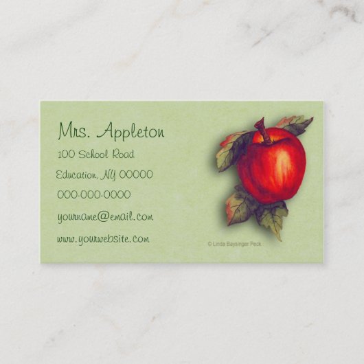 Rotes Apple Visitenkarte (Vorderseite)