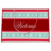 Rotes Aqua-blaues Große Geschenktüte (Vorderseite)