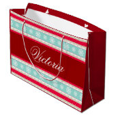 Rotes Aqua-blaues Große Geschenktüte (Rückseite Schrägansicht)